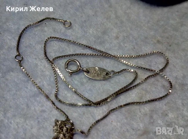 ФИНО БУТИКОВО СРЕБЪРНО КОЛИЕ ИТАЛИЯ МАРКОВО СРЕБРО 925 с БЯЛА ПОЗЛАТА / С НУЖДА да се РАЗПЛЕТЕ 40389, снимка 4 - Колиета, медальони, синджири - 49757473