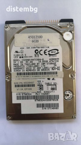 Твърд диск HDD Hitachi IC25N010ATCS04-0 2.5'' 10GB IDE