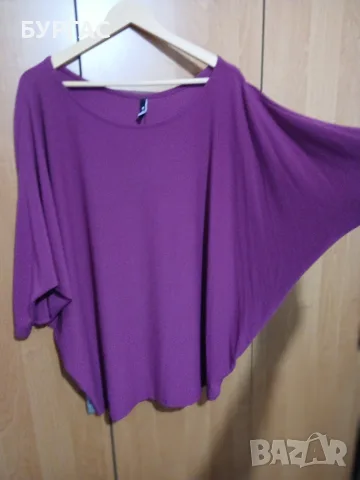 3-4xl Цикламена туника с прилеп ръкав напълно запазена, снимка 4 - Туники - 56057454
