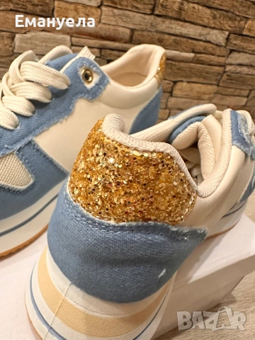 Дънкови дамски обувки намалени, снимка 4 - Дамски ежедневни обувки - 53623976