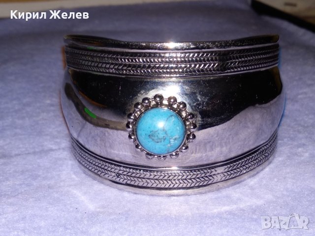 ПРЕКРАСНА СРЕБРИСТА НИКЕЛИРАНА РЕГУЛИРУЕМА ТЮРЗОАЗЕНА ВИНТИДЖ АРТ ГРИВНА от БЛАГОРОДНА СТОМАНА 57891, снимка 6 - Гривни - 41192272