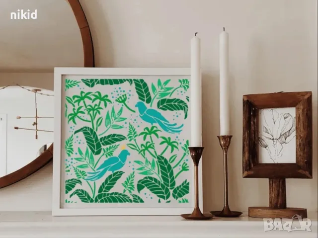 4 вида зеленина Фауна тропически листа папрат стенсил шаблон за спрей за торта украса Scrapbooking , снимка 3 - Други - 50382473