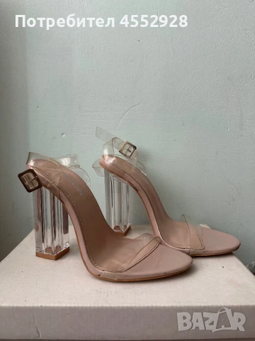 Дамски сандали с прозрачен ток, снимка 1
