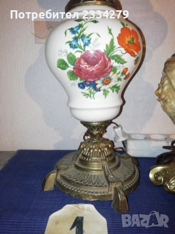 Стари порцеланови и мраморни настолни лампи. , снимка 5 - Настолни лампи - 52062898