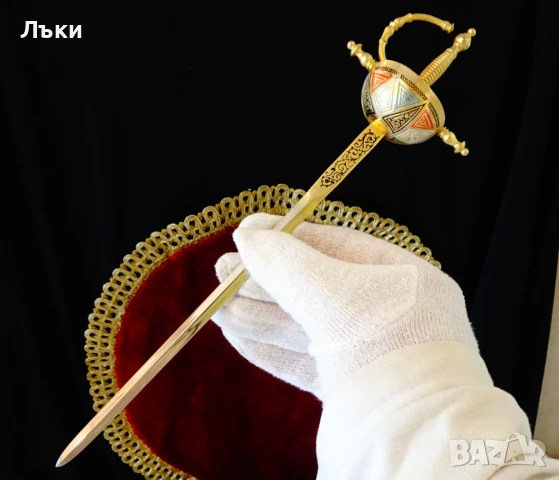 Toledo меч,кинжал,рапира 26 см.,злато,орнаменти. , снимка 12 - Антикварни и старинни предмети - 51252911