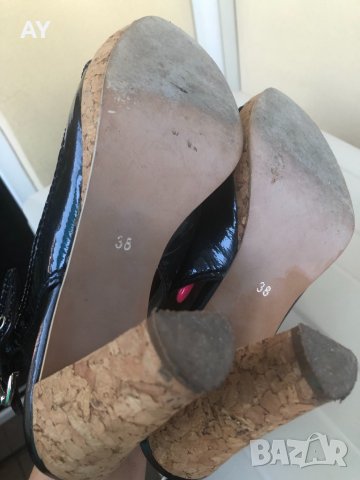 Дамски сандали естествен лак MORE&MORE, снимка 3 - Дамски обувки на ток - 33818721