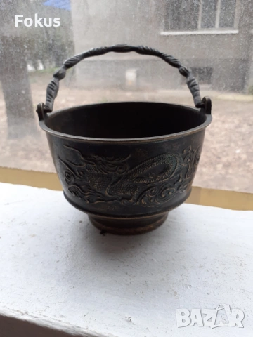 ИНТЕРЕСЕН БРОНЗОВ СЪД МЕНЧЕ, снимка 2 - Антикварни и старинни предмети - 53503727