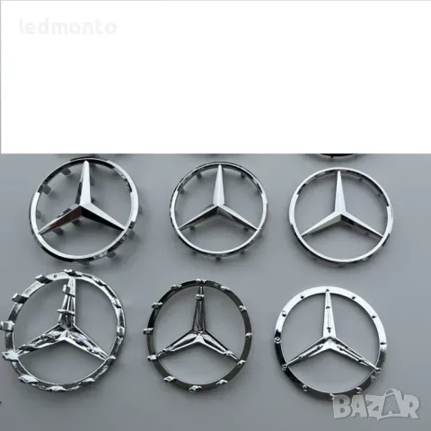 Емблема за волан Mercedes-Benz 52мм/57мм хром W166 W212 W213 W246 W176 W177 W205 C180 W167, снимка 4 - Части - 47597182