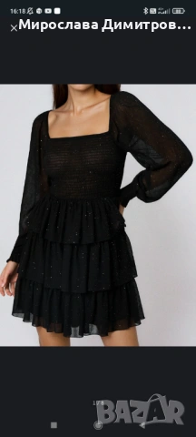 Черна дамска рокля , снимка 2 - Рокли - 53813727