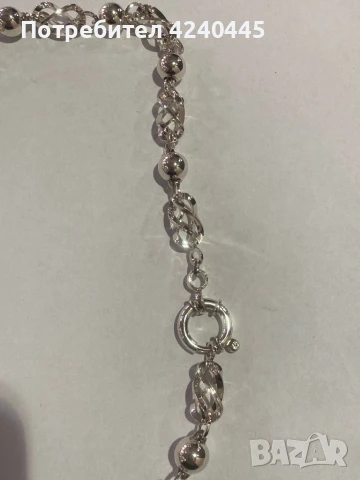 Сребърен синджир, снимка 2 - Колиета, медальони, синджири - 50456416