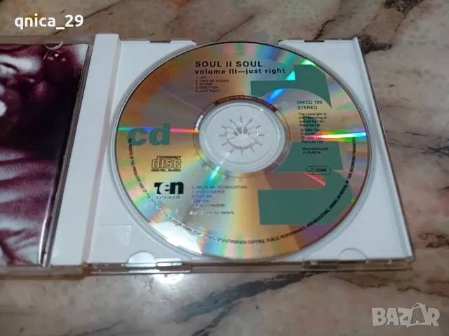 Soul ll Soul - Volume lll just right, снимка 3 - CD дискове - 49044266