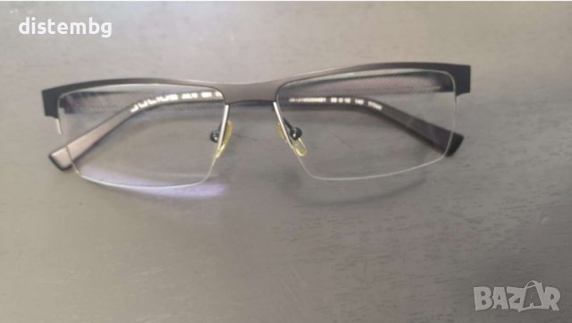 Титаниеви правоъгълни черни големи очила Julius JUL19 с половин рамка, снимка 2 - Слънчеви и диоптрични очила - 41527518