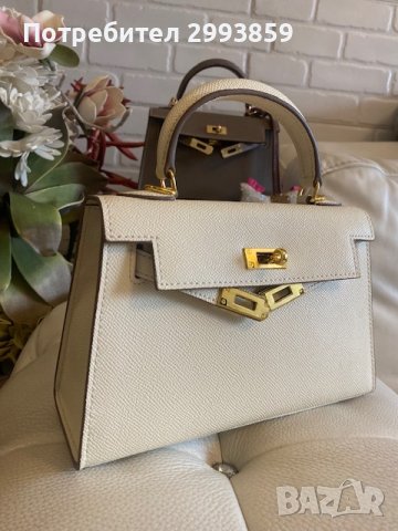 Чанта Кели*ЕРМЕС 25см*Hermes Kelly Mini*Epsom Leather Gold Hardware, снимка 17 - Чанти - 40729983