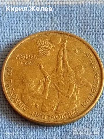 Монета 100 драхми 1998г. Гърция XIII световно първенство по Баскетбол Атина 34763, снимка 6 - Нумизматика и бонистика - 49986283