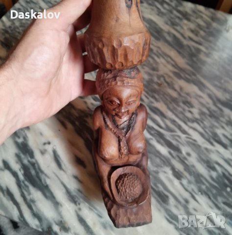 Продавам стара африканска дървена статуетка, снимка 4 - Антикварни и старинни предмети - 41346766
