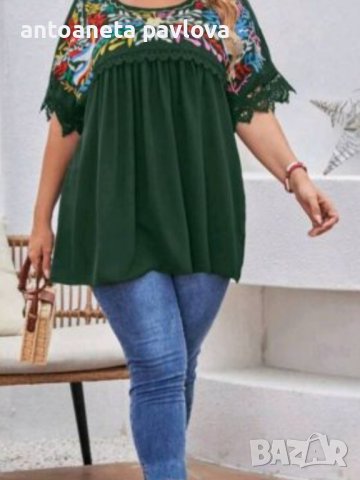 Макси Туника с бродерия и дантела 