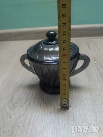 стара стъклена захарница, снимка 2 - Други ценни предмети - 39158921