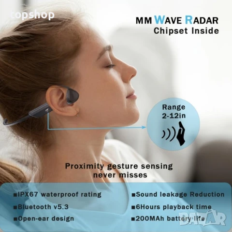 Слушалки LaJao Smart AI Разпознаване на жестове Bluetooth IP67, снимка 6 - Безжични слушалки - 50525771