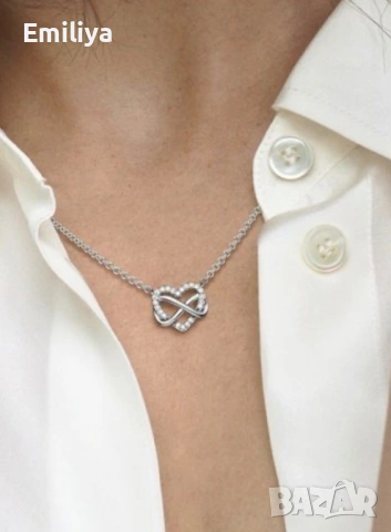 Pandora сребърно колие infinity love, снимка 3 - Колиета, медальони, синджири - 53750393