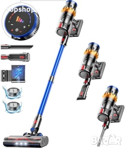 Чисто нова MIBODE Безжична прахосмукачка 550W/45kPa/65 минути Безжична прахосмукачка със смарт екран