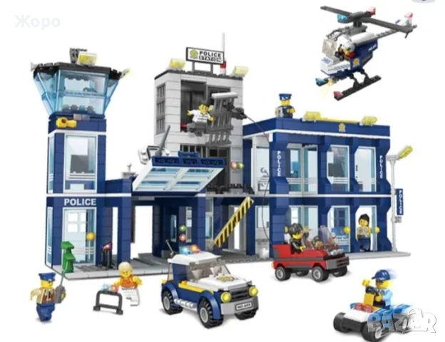 Детски конструктор полицейски участък"бягство от затвора"1145 елемента 0230960, снимка 4 - Коли, камиони, мотори, писти - 47610449