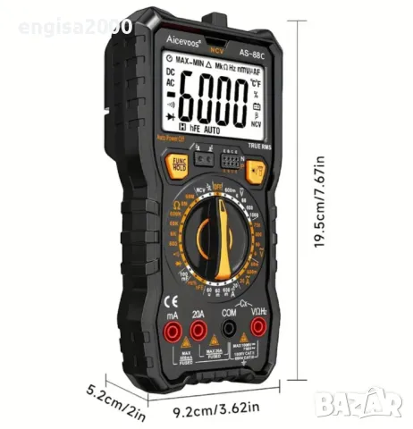 Професионален цифров мултиметър Aicevoos - 6000 TRMS, снимка 4 - Друга електроника - 49225963