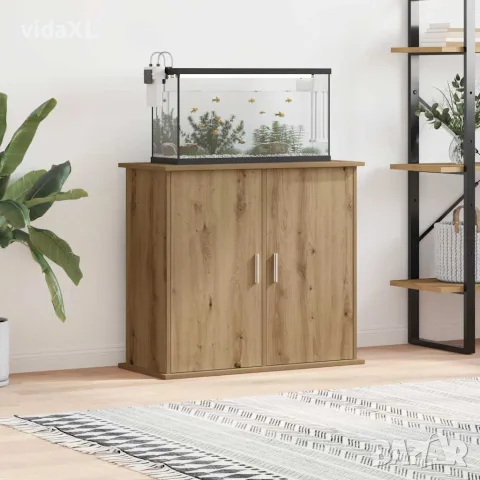 vidaXL Стойка за аквариум, дъб, 81x36x73 см, инженерно дърво, снимка 3 - Аквариуми - 56148301