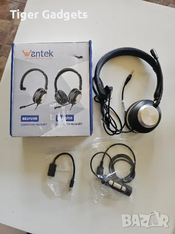Wantek 881FUSB – USB слушалки с микрофон, 3-в-1, Noise Cancelling