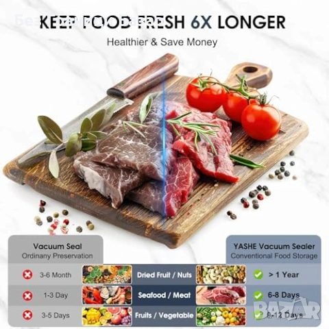Нова Машина за вакуумиране YASHE 5 в 1 60kPa 30см за съхранение месо риба, снимка 6 - Други - 53374858