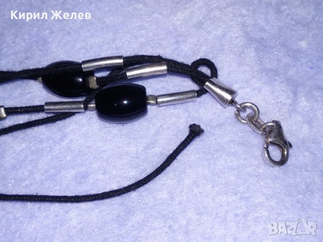 КРАСИВА ЕФЕКТНА СКЪПОЦЕННА ХЕНД - МЕЙД СРЕБЪРНА ГРИВНА СРЕБРО 925 и ЧЕРЕН ОНИКС 38700, снимка 12 - Гривни - 41741244