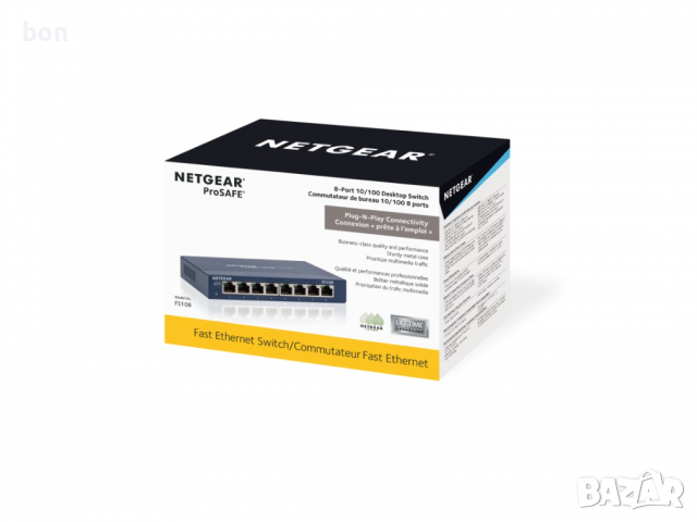 Суич NETGEAR FS108-300PES, снимка 2 - Суичове - 36259049