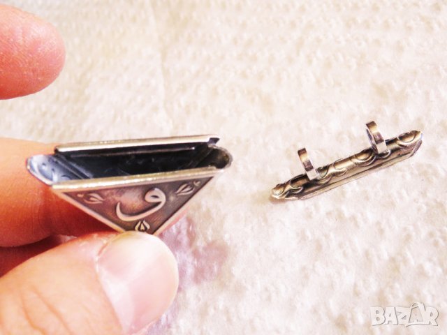 сребърен синджир със старинна сребърна отваряща се османска,турска, муска, накит, амулет сребро, снимка 5 - Колиета, медальони, синджири - 35865241