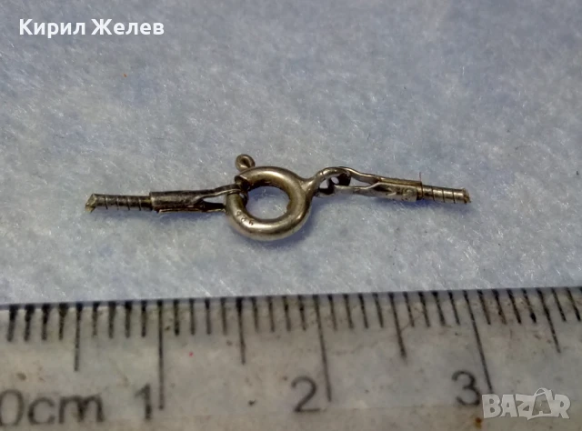 СТАРА СРЕБЪРНА КАРАБИНКА ЗАКОПЧАЛКА За КОЛИЕ ЛАНЕЦ ВЕРИЖКА ГРИВНА СРЕБРО 925 ПРОБА 47510