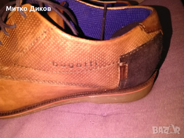 	Бугатти Bugatti маркови обувки подметка вибрам естествена кожа размер №43 стелка 28см, снимка 4 - Официални обувки - 52835279