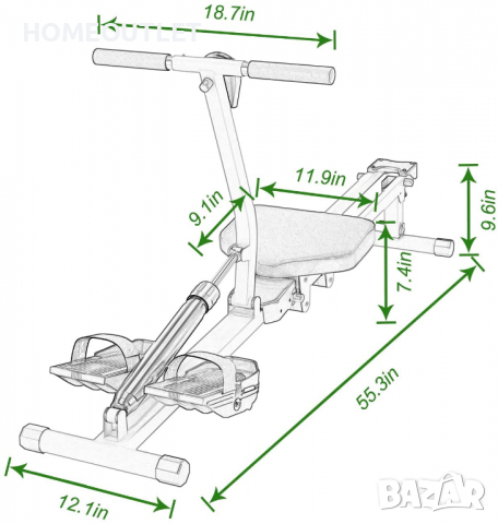 Гребен тренажор YKTH-PM-B, снимка 8 - Фитнес уреди - 36338441