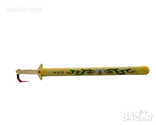 Дървен самурайски меч с дракони играчка