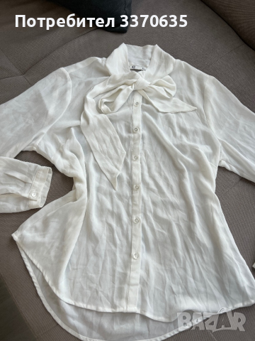Дамска елегантна бяла риза, 38-40 размер, снимка 2 - Ризи - 44790391