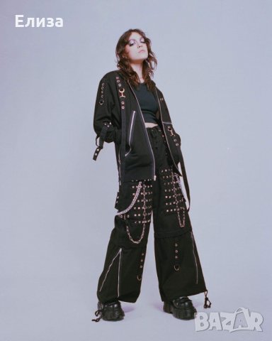 уникален сайбър пънк готик панталон Tripp NYCMonster Stud Pants, снимка 4 - Панталони - 34351485