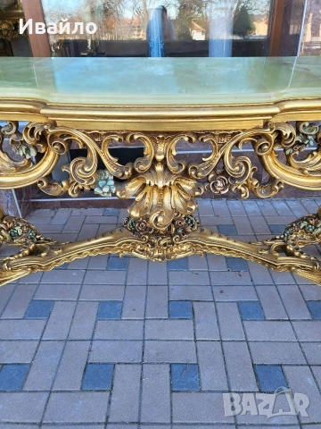 Италианска барокова конзола с огледало , снимка 5 - Огледала - 53300924