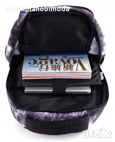 Раница с две отделения и един джоб, Меки презрамки, Подсилен гръб, Място за таблет, 31x17x45 см, снимка 4 - Раници - 33889016