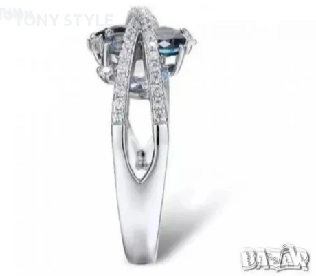 Нов Сребърен Дамски Пръстен с Цирконий , снимка 2 - Пръстени - 51490091