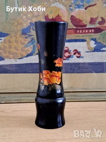 Ваза от дърво*бамбук с декорация , снимка 1