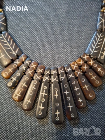 Колие от рог и кокос., снимка 2 - Колиета, медальони, синджири - 51301716