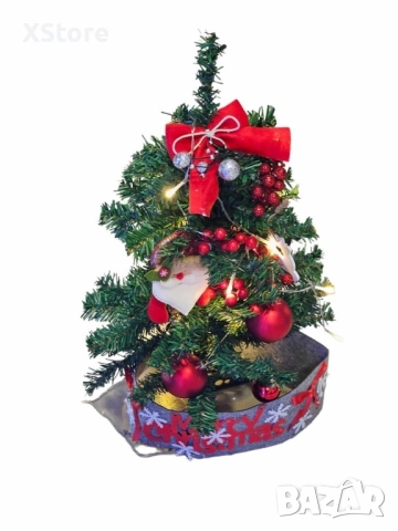 Готово украсено изкуствено коледно дръвче за декорация, 60 см , снимка 2 - Декорация за дома - 52517421