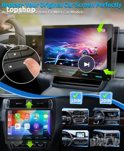 Чисто Нова Мултимедия за Автомобил URVOLAX UR90A (10.1" QLED, Android 13, CarPlay, Android Auto, DAB, снимка 4 - Аксесоари и консумативи - 56016929