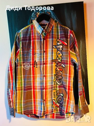Оригинална мъжка карирана риза Desigual, снимка 2 - Ризи - 55805474