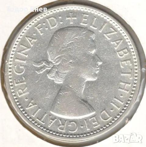 Australia-1 Florin-1960-KM# 60-Elizabeth II 1st p.-Silver, снимка 2 - Нумизматика и бонистика - 49132070