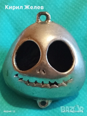 МЕТАЛЕН ТАЛИСМАН с ЛИКА на Джак Скелингтон от Кошмарът преди Коледа 51864, снимка 3 - Колекции - 52481103