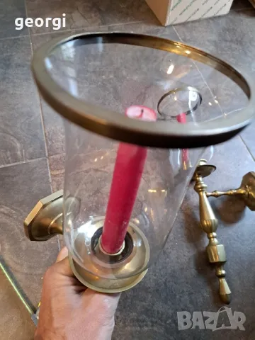 два масивни бронзови свещника за стена 7/2, снимка 11 - Декорация за дома - 49778938