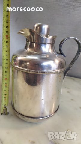 Стар италиански термос със сребърно покритие, снимка 3 - Антикварни и старинни предмети - 41398751